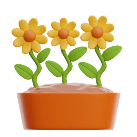 Seau à fleurs  3D Icon