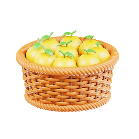 Seau à fruits orange  3D Icon