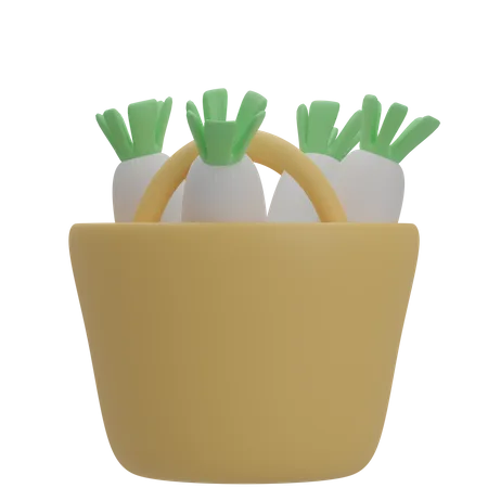 Seau de légumes  3D Illustration