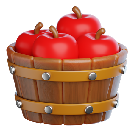 Seau à pommes  3D Icon