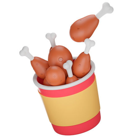 Seau de poulet  3D Icon