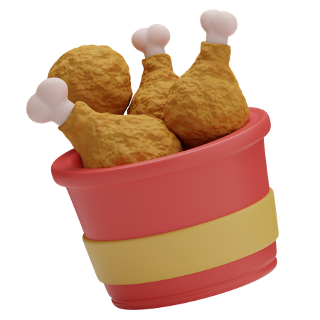 Seau de poulet  3D Icon