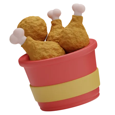 Seau de poulet  3D Icon