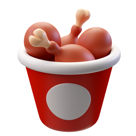 Seau de poulet  3D Icon