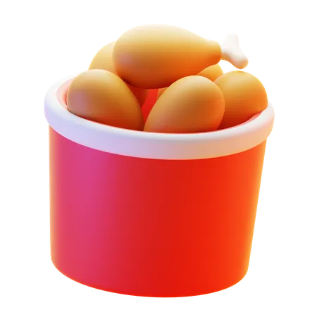 Seau de poulet  3D Icon