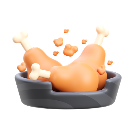 Seau de poulet frit  3D Icon