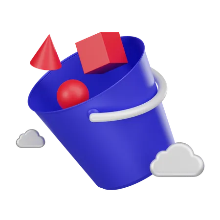 Seau de stockage d'objets  3D Icon