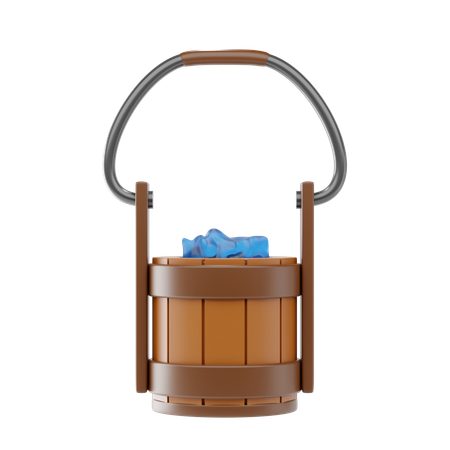 Seau en bois  3D Icon