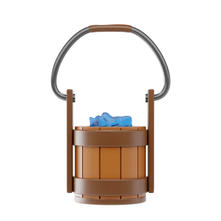 Seau en bois  3D Icon