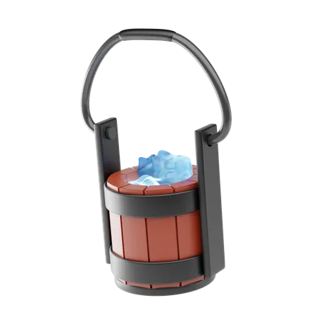 Seau en bois  3D Icon