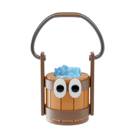 Seau en bois  3D Icon