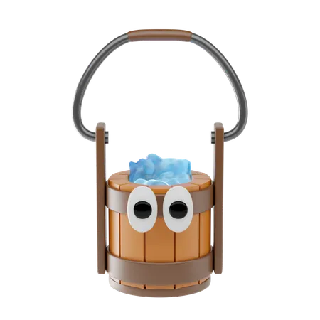 Seau en bois  3D Icon