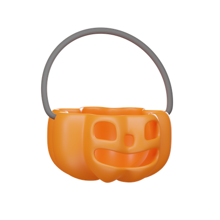 Seau de citrouille d'Halloween  3D Icon