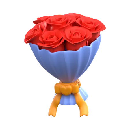 SEAU À ROSE ROUGE  3D Icon