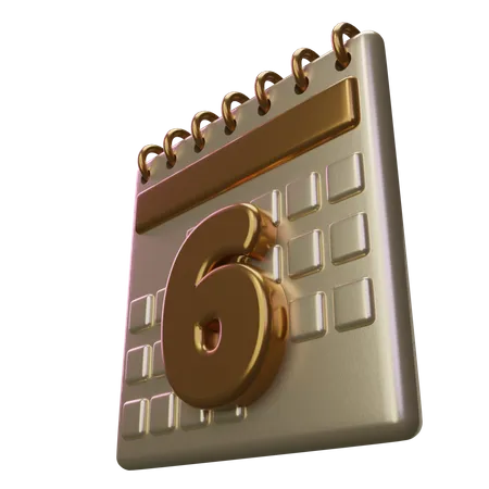 Sechs kalender  3D Icon