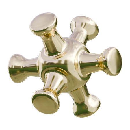 Sechsarm-Nabenverbinder aus Messing  3D Icon