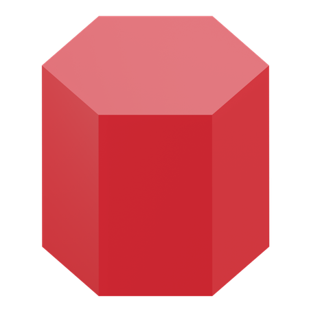 Sechseckige Prismenform  3D Icon