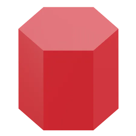 Sechseckige Prismenform  3D Icon