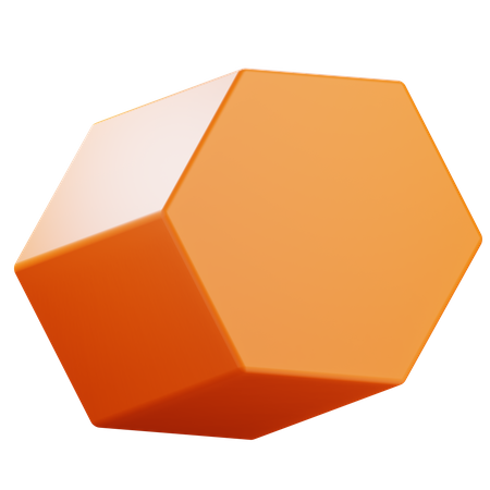 Sechseckige Prismenform  3D Icon