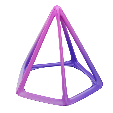 Sechseckige Pyramide Drahtgitter  3D Icon