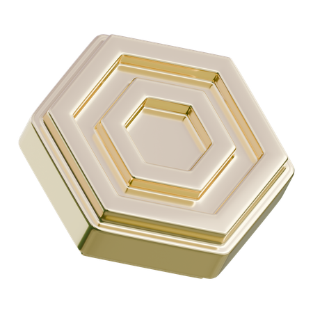 Sechseckiger Etageren-Kuchenständer, abstrakte Form  3D Icon