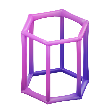 Sechseckiges Prisma Drahtgitter  3D Icon