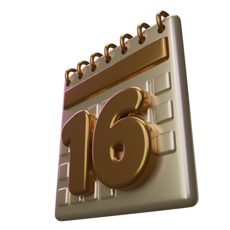 Sechzehn Kalender  3D Icon