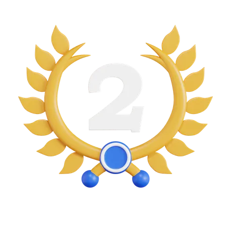 Second Place Achievement  3D Icon