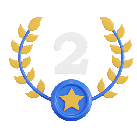 Second Place Achievement  3D Icon