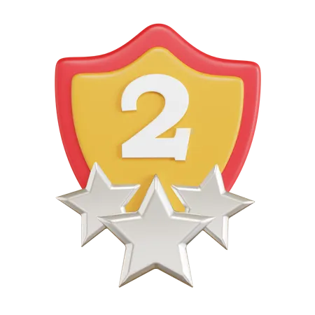 Second Place Badge  3D Icon