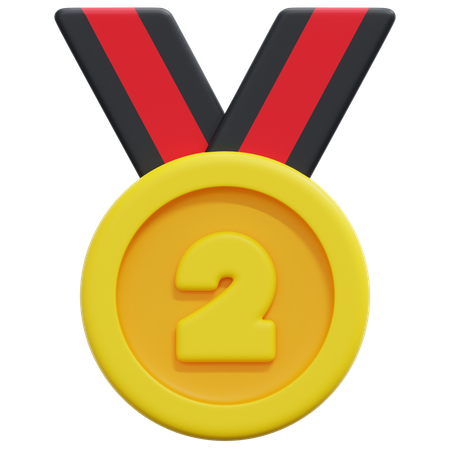 Second Place Medal  3D Icon