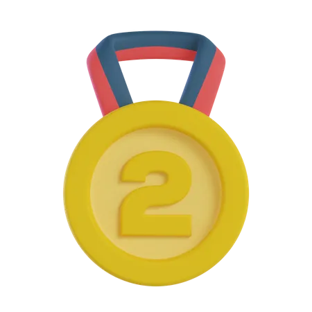 Second Place Medal  3D Icon