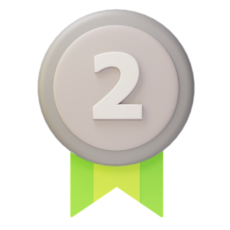 Second Place Silver Medal  3D Icon