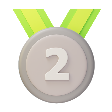 Second Place Silver Medal  3D Icon