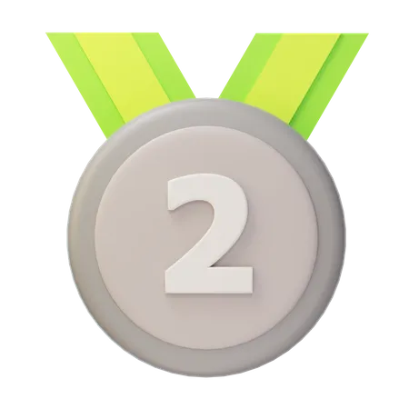 Second Place Silver Medal  3D Icon