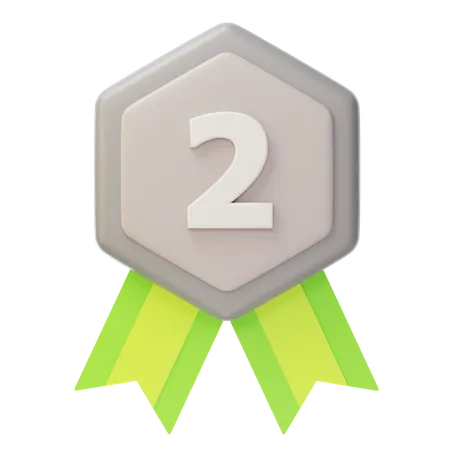 Second Place Silver Medal  3D Icon