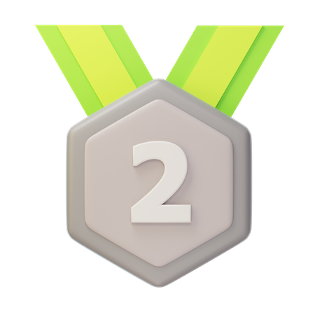 Second Place Silver Medal  3D Icon