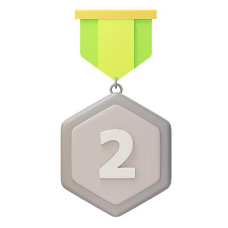 Second Place Silver Medal  3D Icon