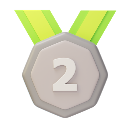 Second Place Silver Medal  3D Icon