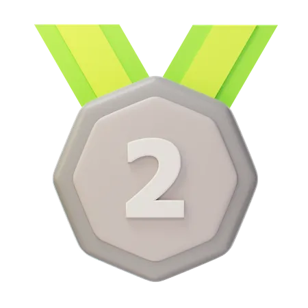 Second Place Silver Medal  3D Icon