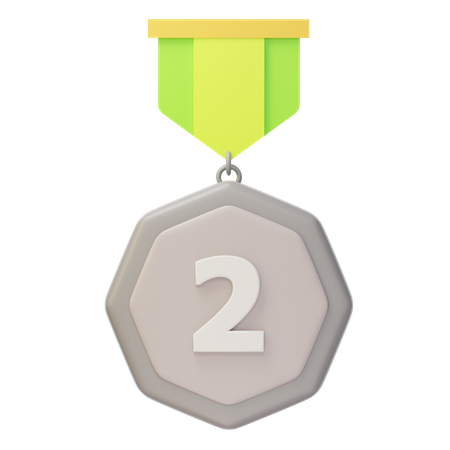 Second Place Silver Medal  3D Icon