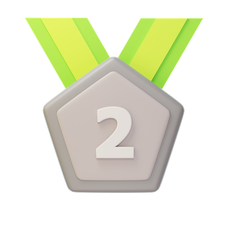 Second Place Silver Medal  3D Icon