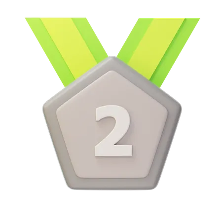 Second Place Silver Medal  3D Icon