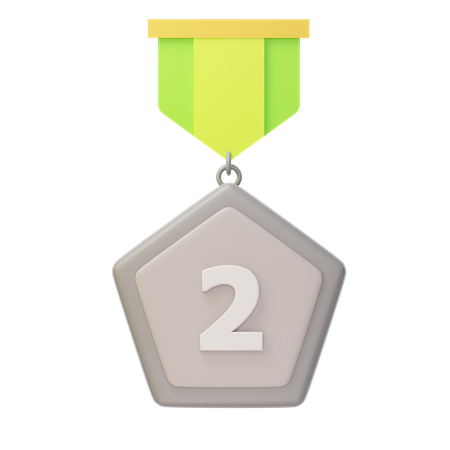 Second Place Silver Medal  3D Icon