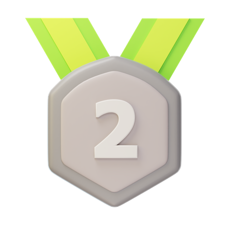 Second Place Silver Medal  3D Icon