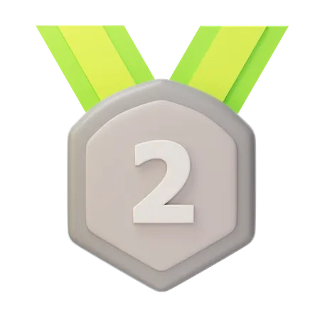 Second Place Silver Medal  3D Icon