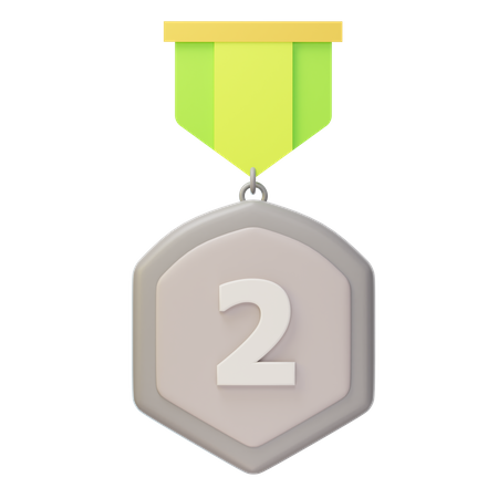 Second Place Silver Medal  3D Icon