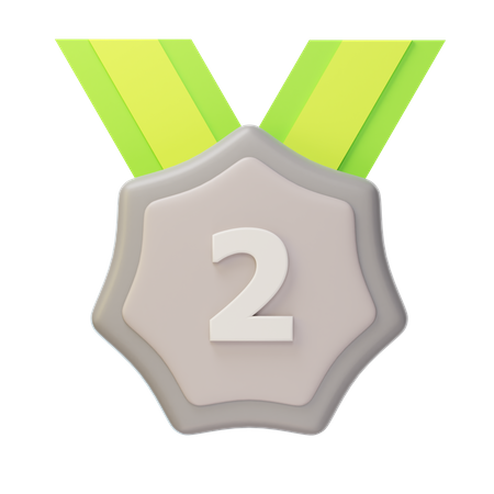 Second Place Silver Medal  3D Icon