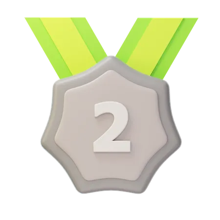 Second Place Silver Medal  3D Icon