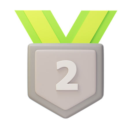 Second Place Silver Medal  3D Icon